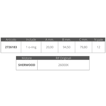 Girante sherwood 26000k