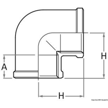 Gomito 90° F-F in bronzo 1/4" 