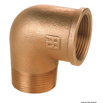 Gomito a 90° M-F in bronzo 1"1/4 