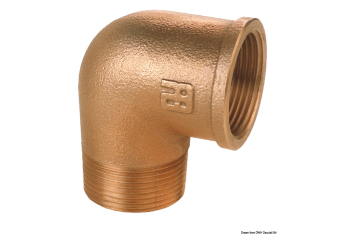 Gomito a 90° M-F in bronzo 2"1/2 