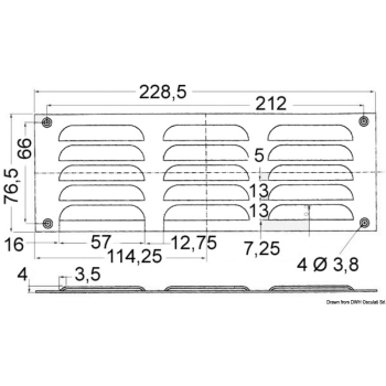 Griglia areazione 76 x 229 mm + antizanzare 