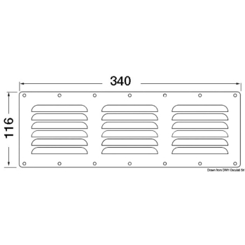 Griglia areazione inox 116 x 340 mm 
