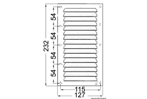 Griglia areazione inox 232 x 127 mm 