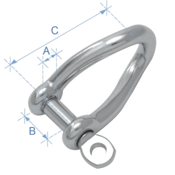 Grillo ritorto, acciaio inox AISI 316, Diam. 12mm