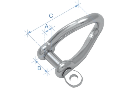 Grillo ritorto, acciaio inox AISI 316, Diam. 12mm