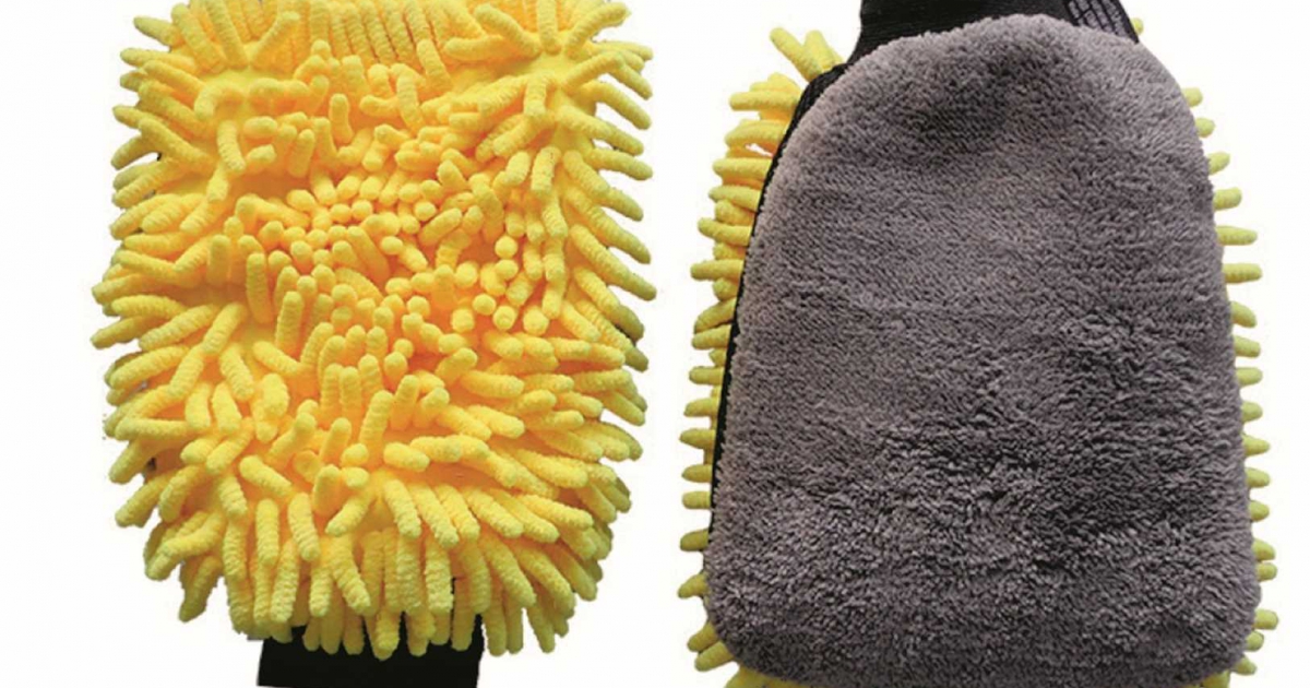 Guanto Lavaggio Auto Double Face - Microfibra E Ciniglia, Polsino Elastico, Blu - Foto 9