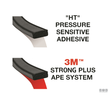 Guarnizione trim-lok flat rubber 12x3 mm adesivo 3m nero 15 m