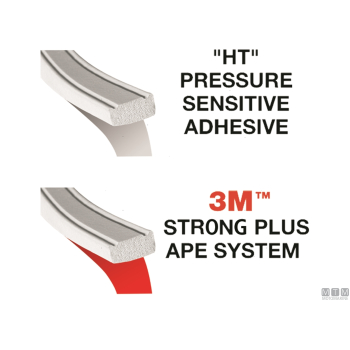 Guarnizione trim-lok flat rubber 12x6 mm adesivo ht bianco 15 m