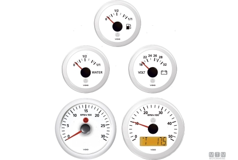 Indicatore pressione olio 10b vdo white 