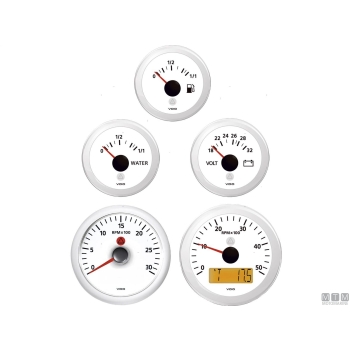 Indicatore pressione olio 30b vdo white 