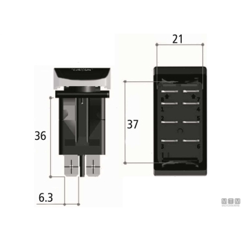 Interruttore bascula label 5t on-off< 