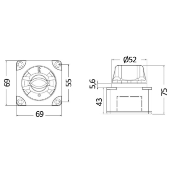 Interruttore/deviatore per batterie 300A OFF-ON-BOTH 