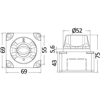 Interruttore/deviatore per batterie 300A ON-OFF 