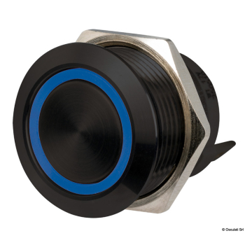 Interruttore FLAT inox nero ON Momentaneo - OFF  12/24V RBW 