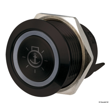 Interruttore FLAT inox nero ON Momentaneo - OFF  12/24V RBW 