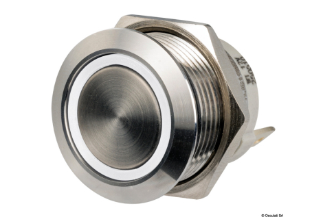 Interruttore FLAT inox ON-OFF 12/24 V bianco 