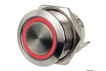 Interruttore FLAT inox ON-OFF 12/24 V rosso 