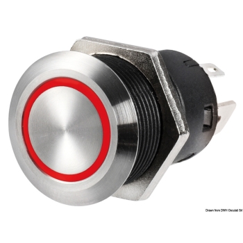 Interruttore FLAT inox ON-OFF 24V blu 