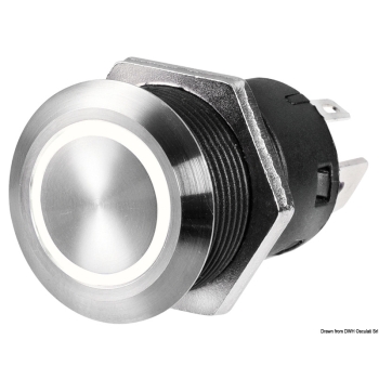 Interruttore FLAT inox ON-OFF 24V blu 