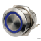 Interruttore FLAT inox ON Momentaneo - OFF 12/24 V blu 