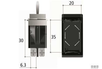 Interruttore levetta led 6t on-off< 