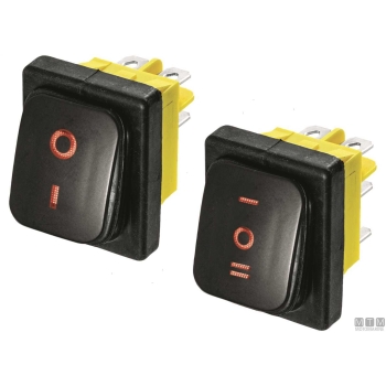 Interruttore on-off-on rosso 6t 20a< 