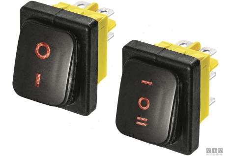 Interruttore on-off-on rosso 6t 20a< 