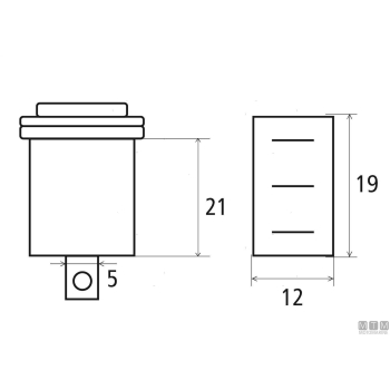 Interruttore on-off 3t 6a rosso< 
