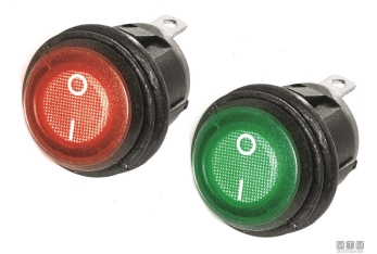 Interruttore round on-off 3t 6a rosso< 