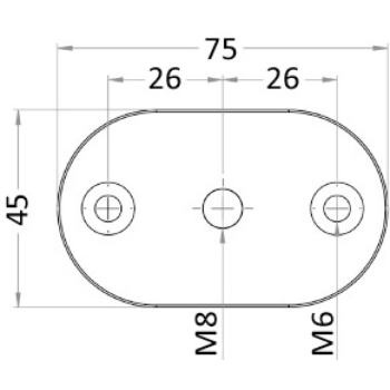 Kit 2 piastre + viti per maniglie di risalita 