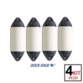 Kit 4 Parabordo Dock Edge Serie F2 Bianco/Blu Ø 220 x 610 mm