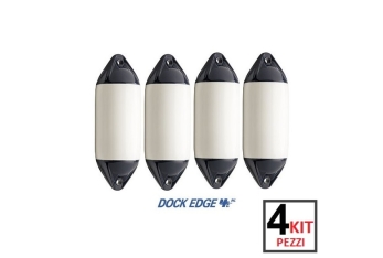 Kit 4 Parabordo Dock Edge Serie F2 Bianco/Blu Ø 220 x 610 mm
