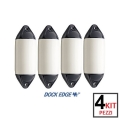 Parabordo Dock Edge Serie F2 Kit 4 Pezzi Bianco/Blu Ø 220 x 610 mm