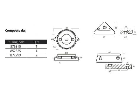Kit Anodo In Alluminio OSCULATI Per Motori Volvo 290 DP - Ricambio Nautica - Ref 43.344.01 - 6