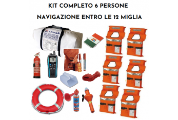 Kit Completo Dotazioni di Sicurezza Entro 12 Miglia 6 persone e Zattera