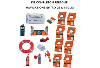 Kit Completo Dotazioni di Sicurezza Entro 12 Miglia 8 persone e Zattera