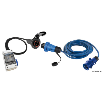 Kit quadro elettrico 10A con presa Cruiser nera inox 