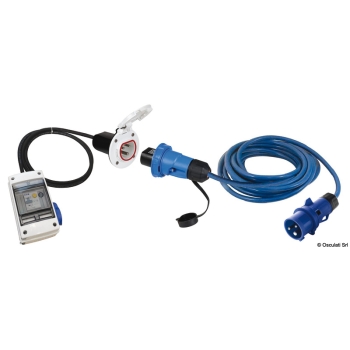 Kit quadro elettrico 16A + presa Cruiser nera inox 
