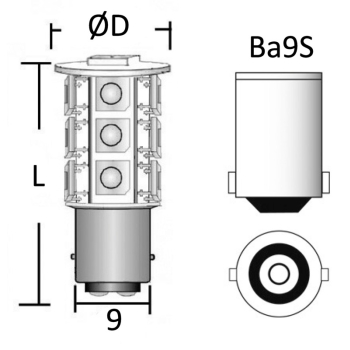 Lampadina 12 V BA9S 8,5 W 95 lm 