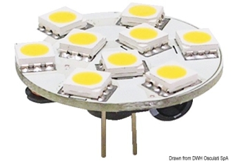 Lampadina LED SMD G4 12/24 V attacco posteriore 