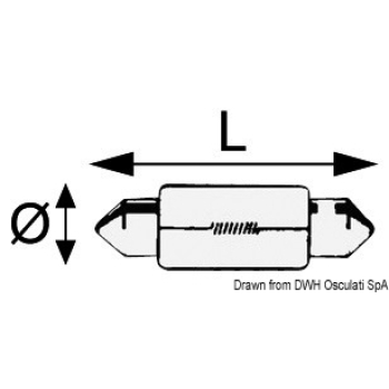 Lampadina siluro 24 V 10 W 
