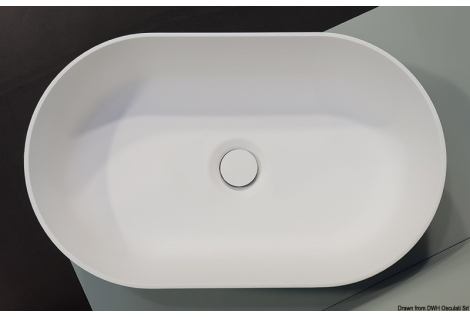 Lavello semiovale in Ocritech bianco 450x260 