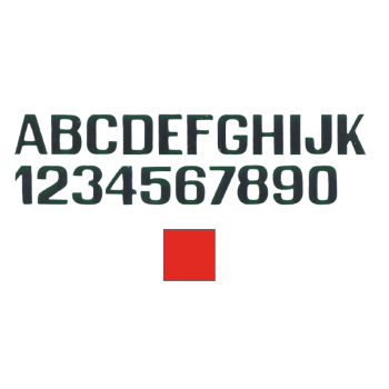 Lettere e numeri rosso  mm.100