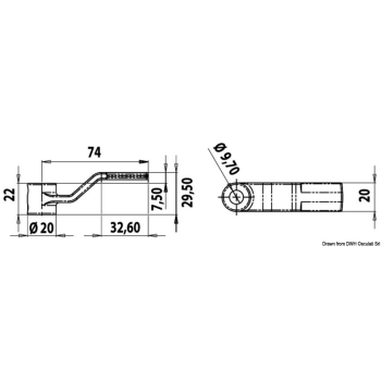 Leva ricambio alzap. mm 29,5 