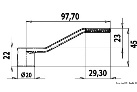 Leva ricambio alzap. mm 45 