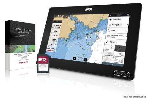 Lighthouse chart cart. Raymarine Mediterraneo 