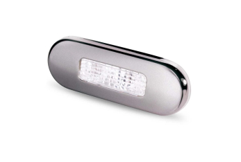 Luce Cortesia a Led Oblong Luce a 30° Bianca Cover in Acciaio Satinato