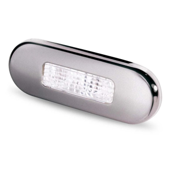 Luce Cortesia a Led Oblong Luce a 30° Bianca Cover in Acciaio Satinato
