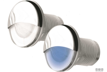 Luce cortesia led 12v round inox blu