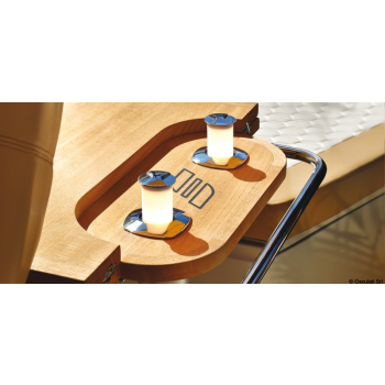 Luce da tavolo Aurora Compact ghiera tonda SS 